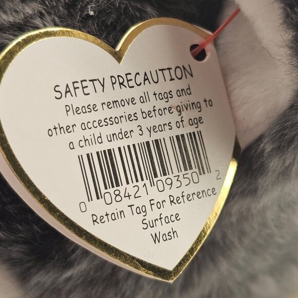 VTG 2000s TY Beanie Baby Plush Toy Soft Dog Husky Nanook Original Buddy 11" - Picture 10 of 12